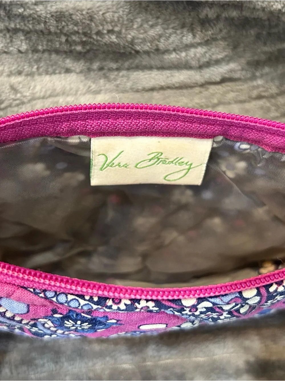 Vera Bradley Pink Paisley Quilted Cosmetic Pouch EUC